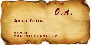 Oprea Anina névjegykártya